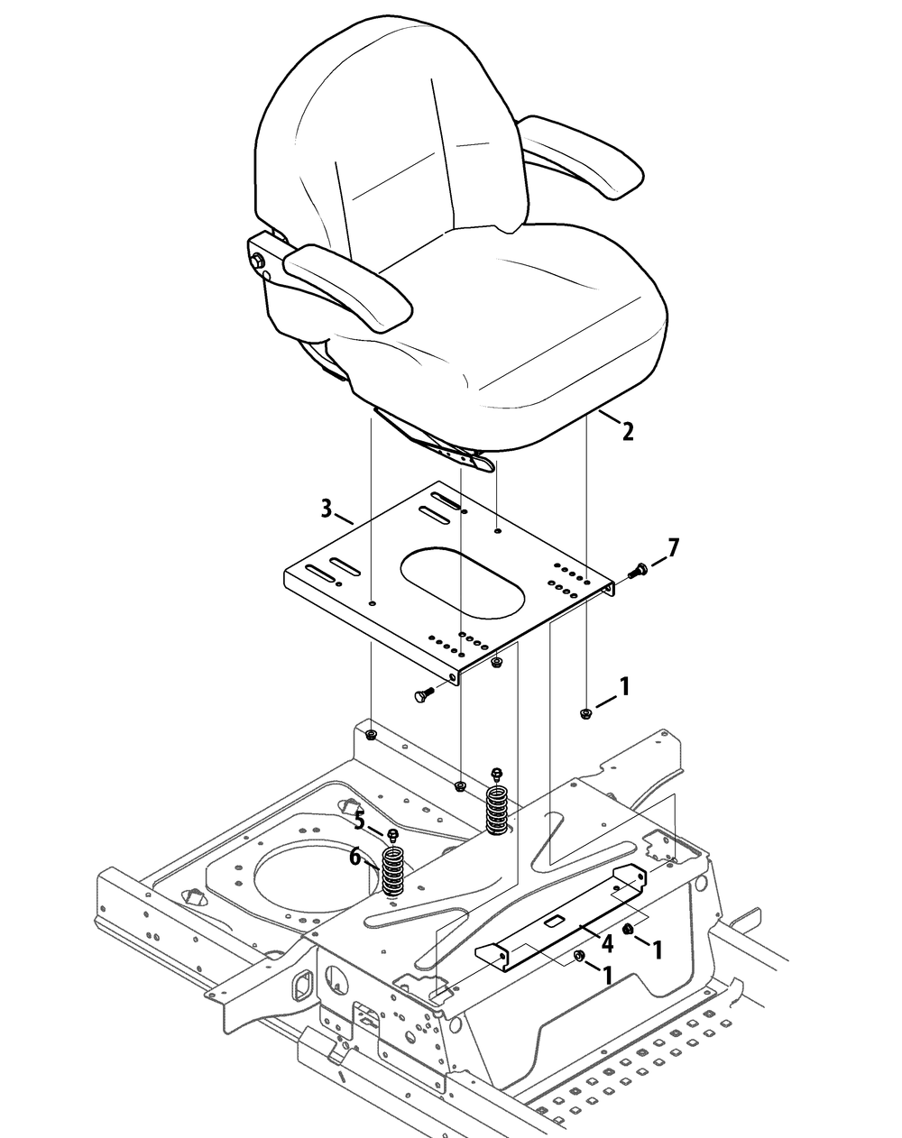 Seat Assembly Diagram and Parts List for Z-FORCESZ60 (53FJD-53FJD050)(2015) Cub Cadet Lawn Tractor